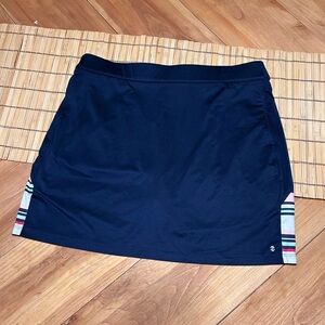 Izod Dark Blue Golf or Tennis skort with Multicolor Stripes